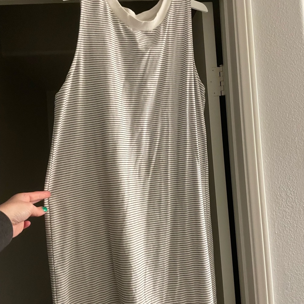 A New Day white and black stripe tank dress size large